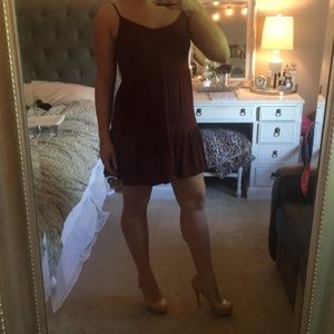 maroon flowy dress